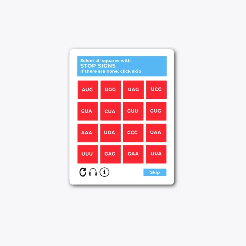 Stop codon sticker captcha